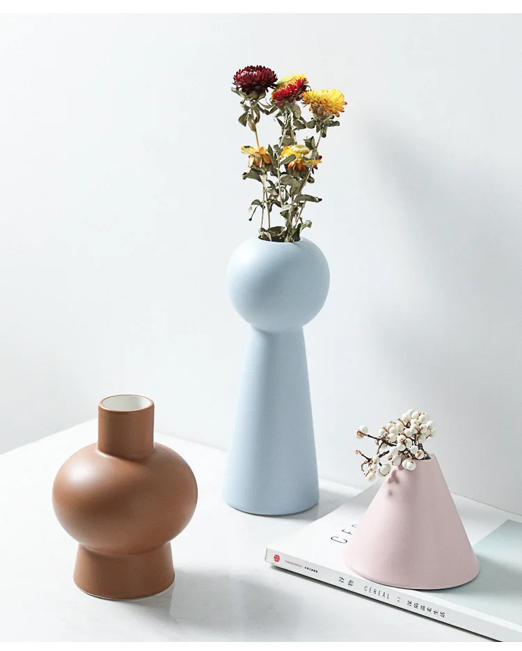 Керамическая ваза Morandi розовый синий серый настольные вазы для цветов дома Свадебные аксессуары для спальни современные украшения гостиной