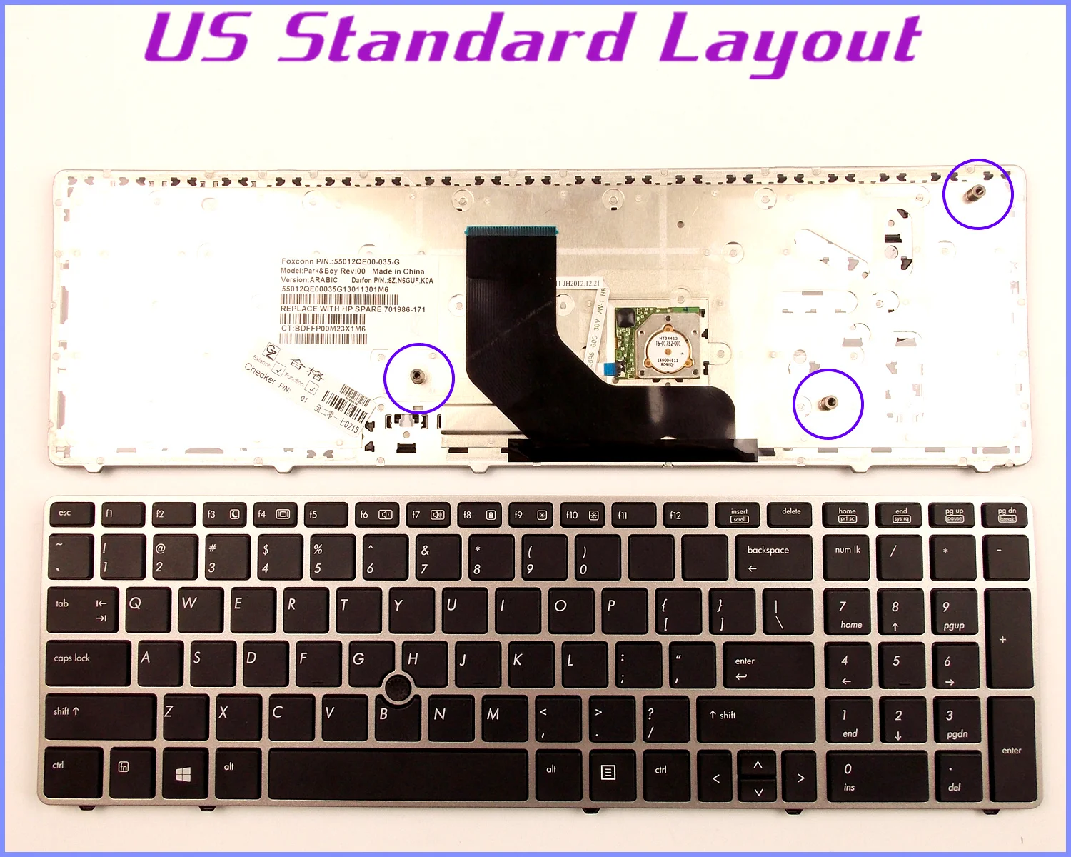 Новая раскладная клавиатура US для ноутбука HP EliteBook 8560P 8570P 701988 001 55010LP00 515 G/ноутбука