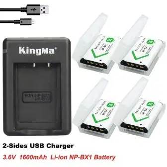 NPBX1-4PAnd2SidesCh NPBX1 NP-BX1 Bateria NP BX1 Батарея+ 2-по бокам Зарядное устройство sony DSC-RX100 DSC-WX500 Характеристическая вязкость полимера HX300 WX300 HDR-AS15 X3000R MV1 AS30V HDR-AS30 - Цвет: NPBX1-4PAnd2SidesCh