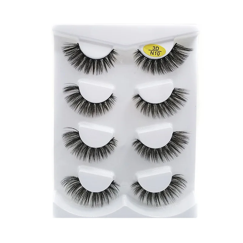 

4 Pairs Lashes Luxurious Mink Hair False Eyelashes Thick Full Strip Lashes Eyelash Extension Fashion Women Eyes Natural Makeup
