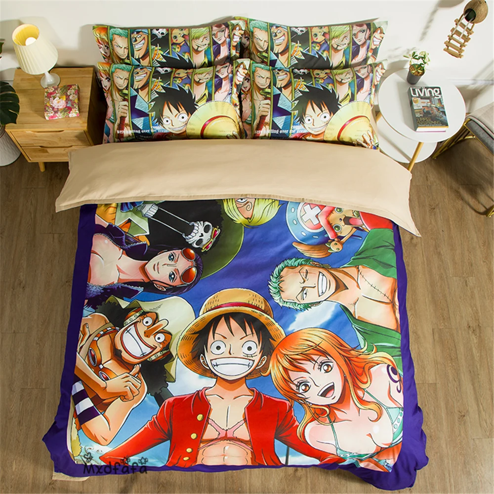 Комплект постельного белья Luffy из 1 пододеяльника и 2 наволочек в японском стиле