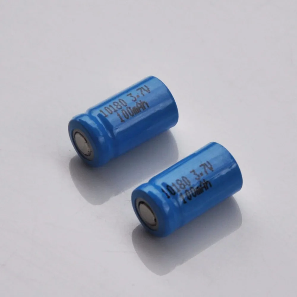 

2-4PCS 3.7V 10180 lithium ion rechargeable battery li-ion cell baterias pilas 100MAH for led flashlight digital device