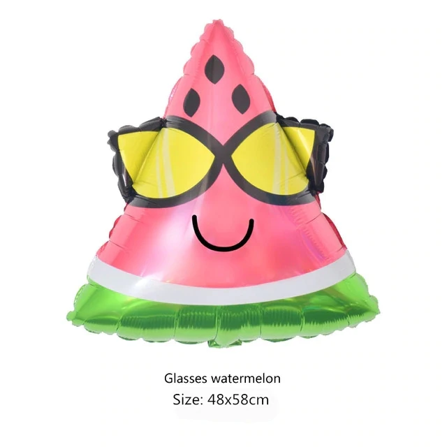 glasses watermelon 2 шт Гавайские Луау вечерние воздушные шары летние фруктовые круглые воздушные шары из фольги ананас Пальма первый день рождения Декор Детская игрушка подарок - Цвет: glasses watermelon