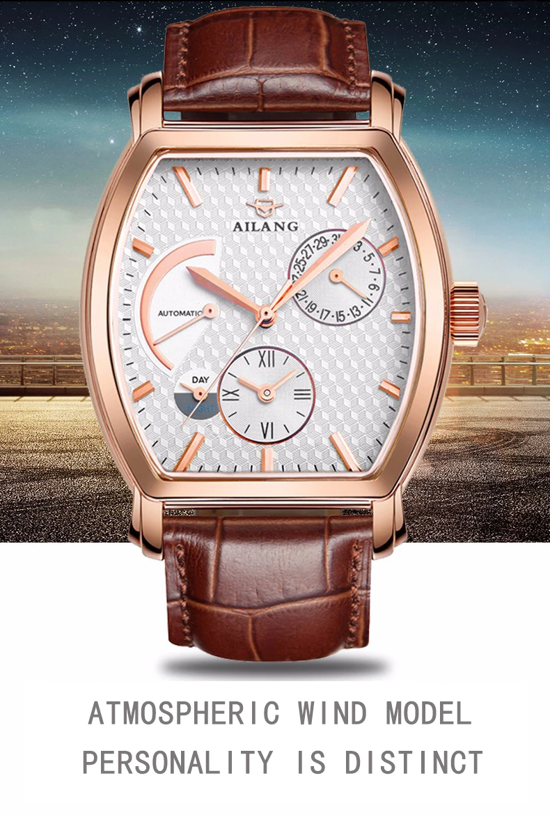 AILANG время, винтажные часы reloj, Брендовые Часы для ныряльщика, швейцарское снаряжение, дизельные спортивные роскошные мужские часы с кожаным ремешком, автоматические спортивные черные часы