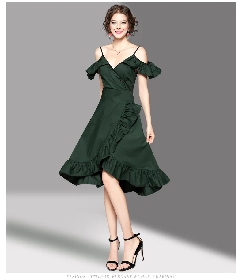 Летнее асимметричное платье с V образным вырезом и рукавом бабочкой|sleeve dress|butterfly