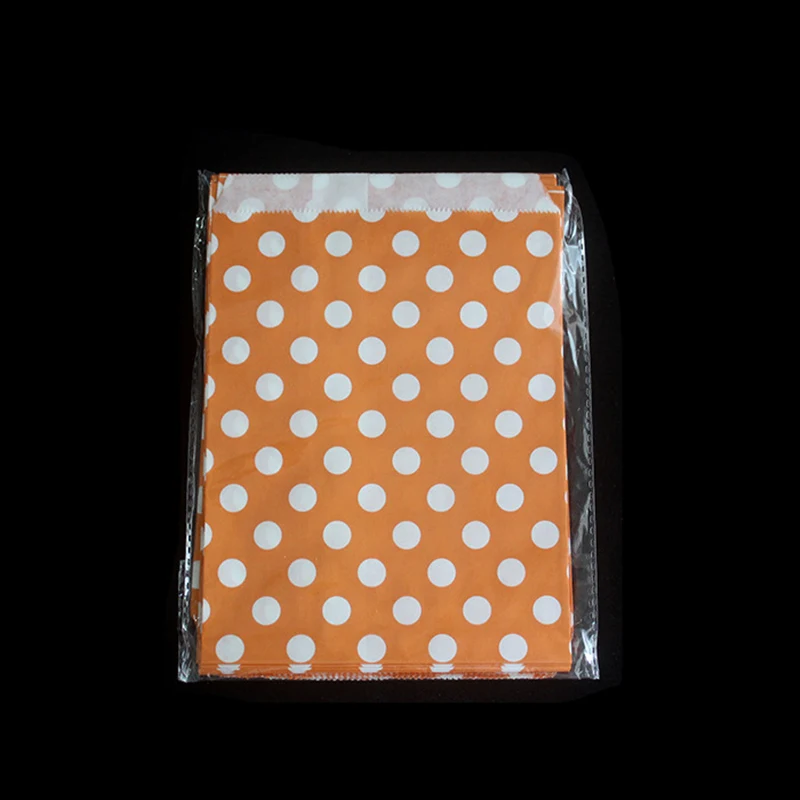 25 шт./лот пищевой крафт-бумаги в горошек мешки для еды попкорн Конфеты Подарки