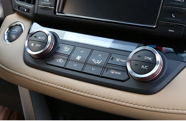 Для Toyota RAV4 RAV 4 Кнопка кондиционера ручка кольцо Крышка отделка интерьера 2 шт. автомобильные аксессуары