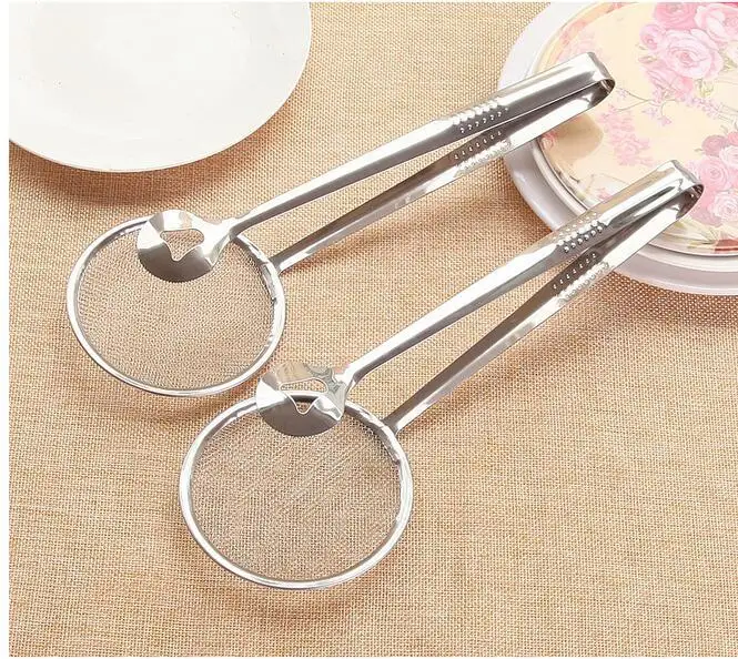 Stainless steel kitchen gadget fried food spoon fishing oil strainer filter net drain clip | Дом и сад
