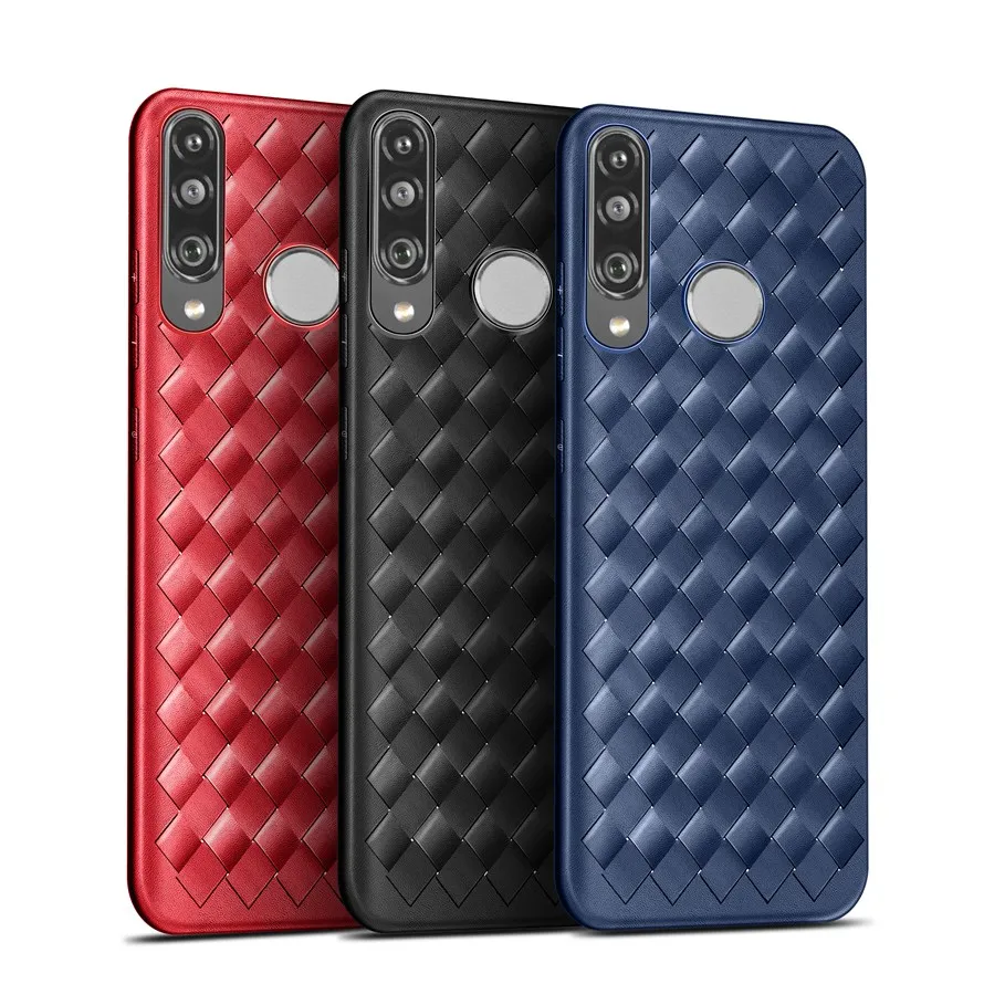 Простой чехол для Huawei P30 Lite искусственная кожа с 3D рисунком мягкая задняя крышка