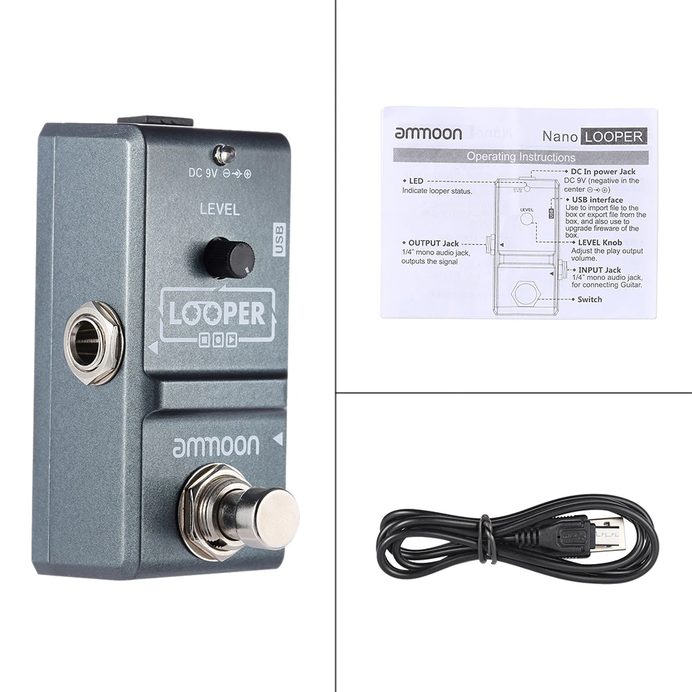 Ammoon AP-09 Nano Loop педаль эффектов для электрогитары Looper True Bypass неограниченное