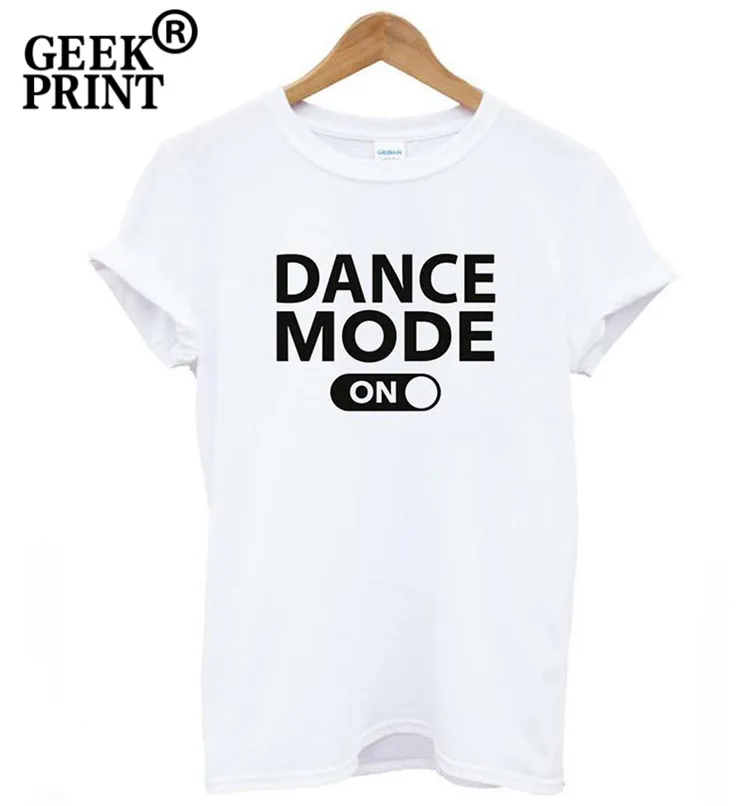 Женская Повседневная футболка с логотипом dance mode on новинка для девушек и топ
