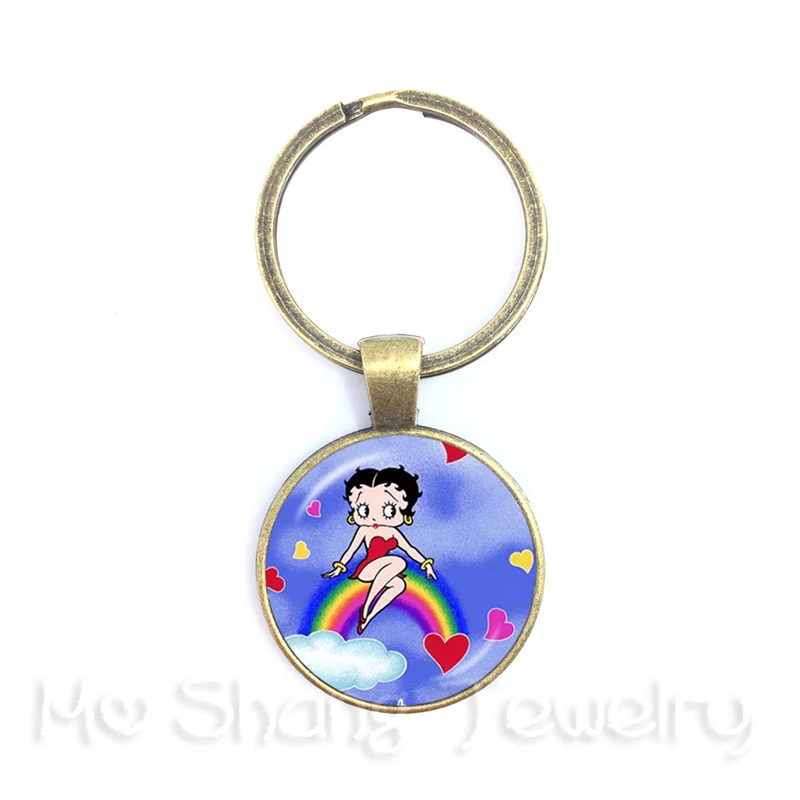 Betty Boop арт ключевая цепочка изображений с фокусным расстоянием 25 мм круглый