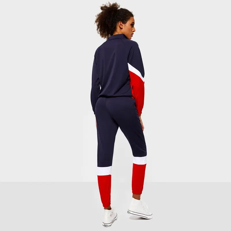 Women Sets Patchwork Fashion Two Piece Tracksuit Zipper Sweatshirt Joggers Sweatpants Streetwear Fitness Spring Casual Sweatsuit | Женская