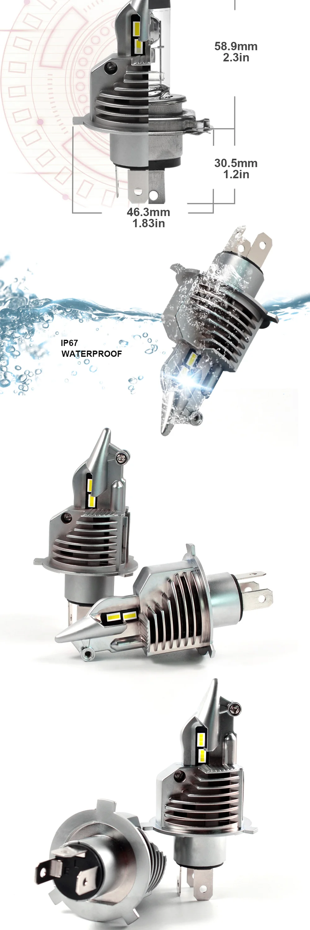Stella H4/9003/HB2 светодиодные лампы для передних фар 12V 24V 70W 11600LM диодные лампы для автомобилей высокого луча ближнего света Противотуманные фары Автоматическая ранг чип