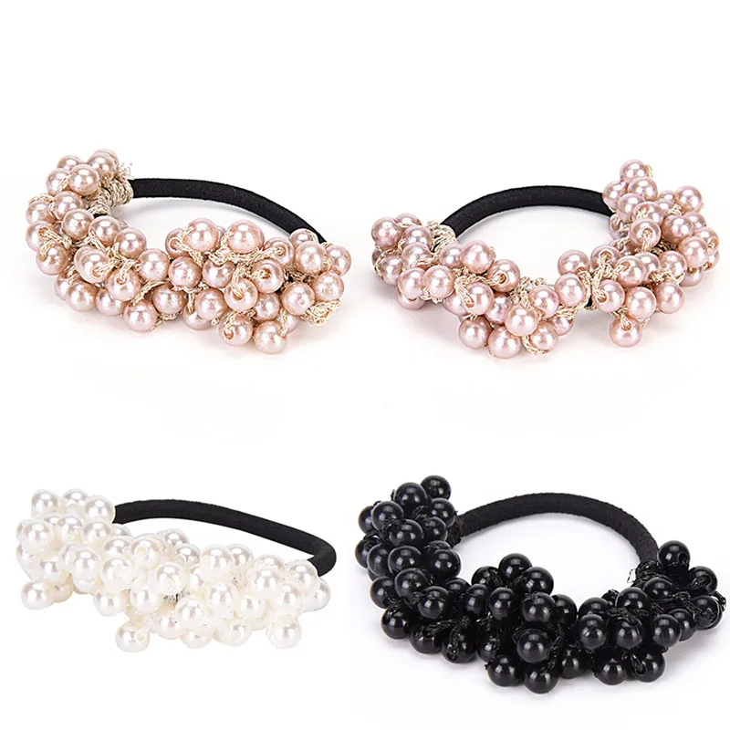 

1Pc Elastic Hair Band Scrunchy Rope Hair Jewelry Imitation Pearl Elastic Rubber Bands Ring Headwear For Women
