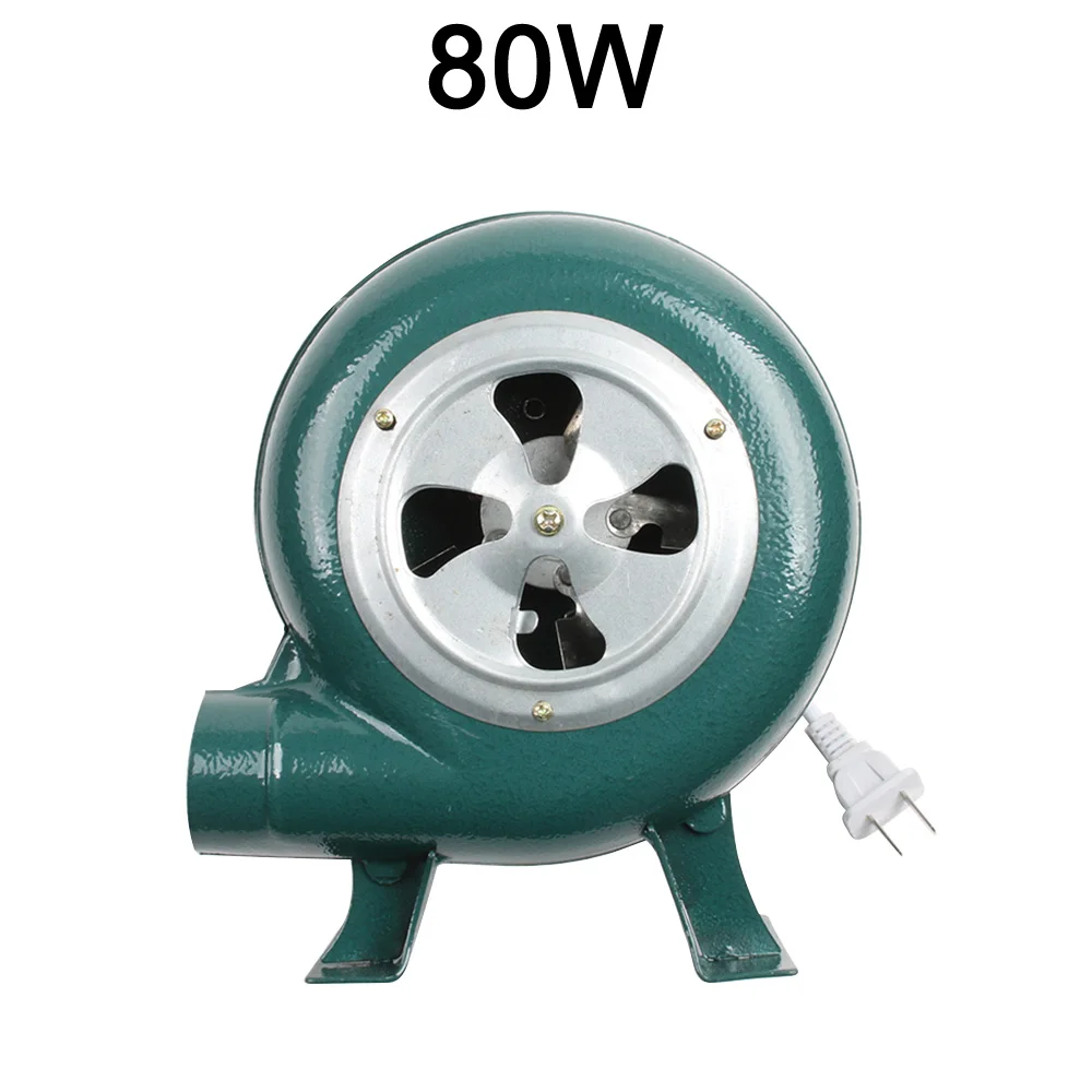 80W 220V~ 240V Бытовая воздуходувка железная воздуходувка для барбекю маленькая Центробежная воздуходувка 30W 40W 60W 80W EU US вилка адаптер зеленый для барбекю - Цвет: 80W