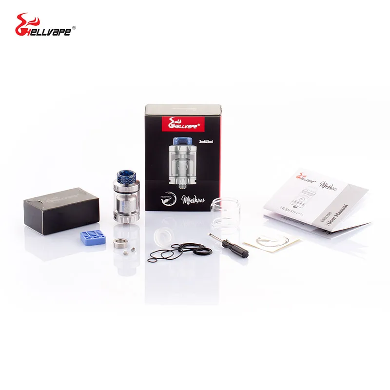 В наличии! Hellvape Rebirth 25 мм RTA 2 мл/5 мл емкость 510 нитей двойной пост сборка Дека Vape