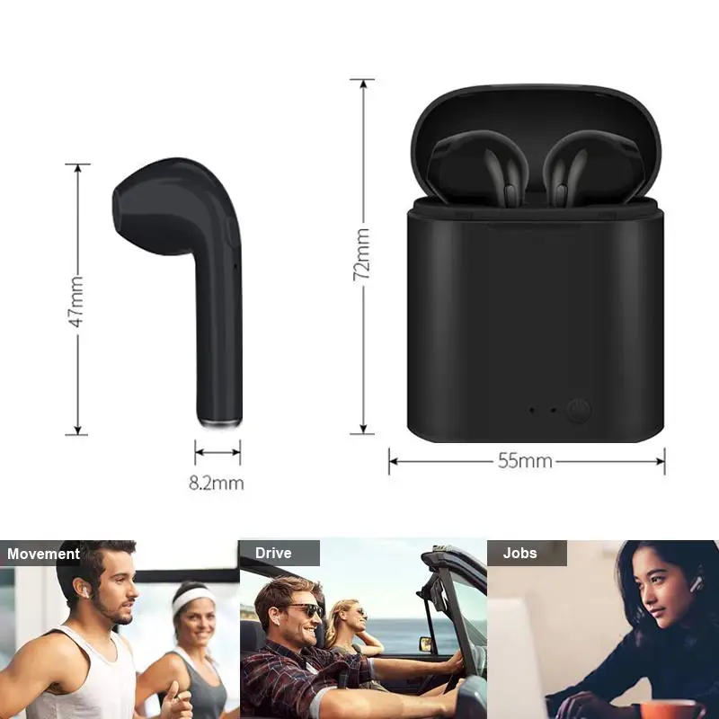 I7 I7s tws беспроводные Bluetooth наушники гарнитура стерео с зарядным устройством для