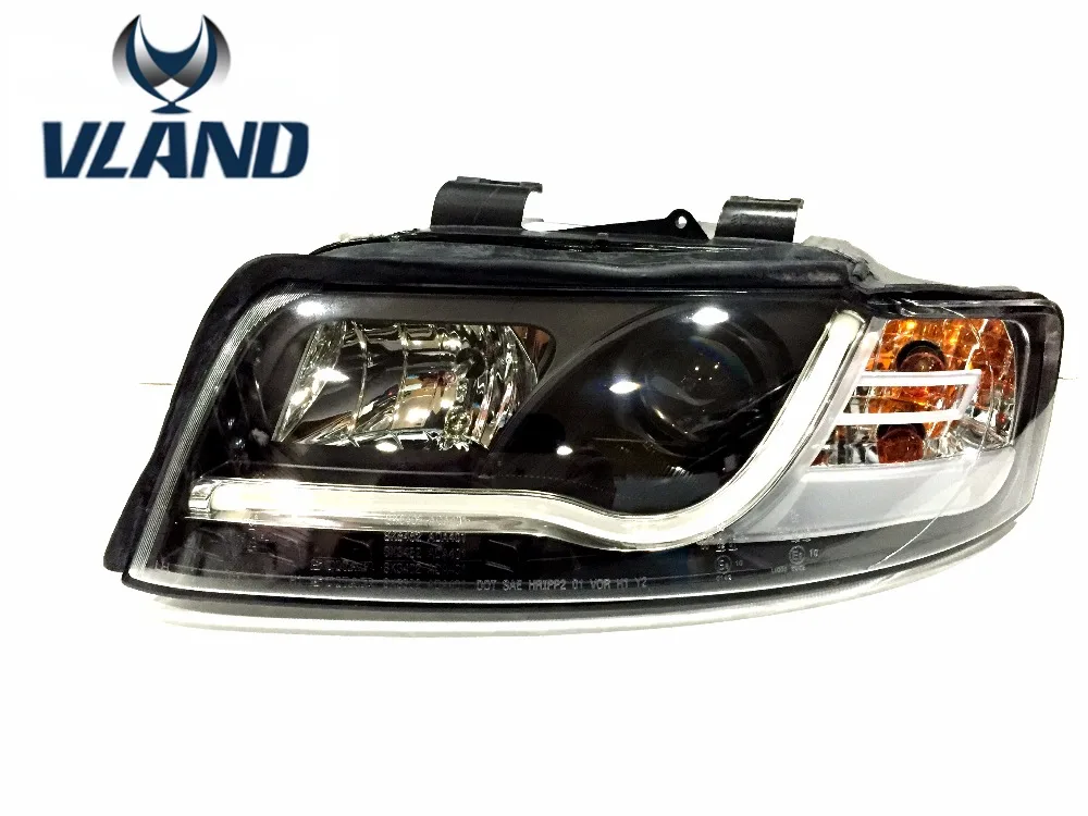 Vland factory для Audi A4 фары 2001 2004 светодиодные DRL линзы с двойным лучом H7 Ксеноновые