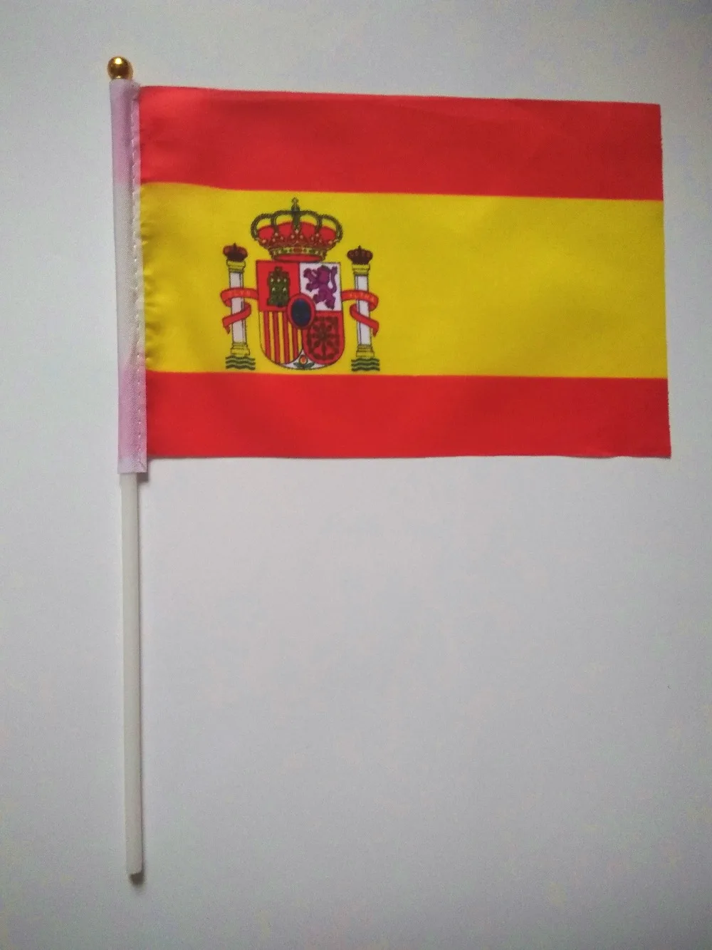 Оптовая продажа ручные волнистые баннеры флаги Испании полиэфирные материалы с