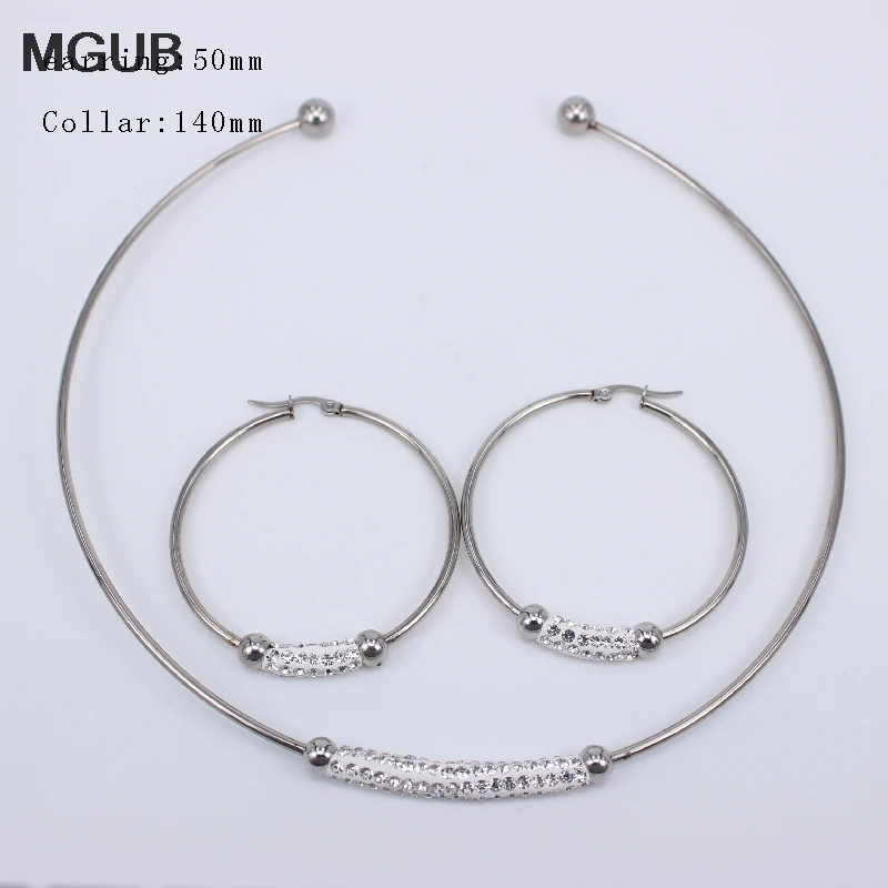 Горячая продажа кристалл 3 шт набор ювелирных изделий из нержавеющей стали