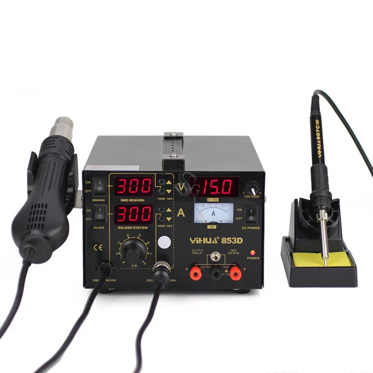 853D SMD DC источник питания горячего воздуха пистолет паяльная станция с припой