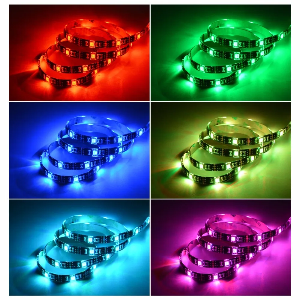 1 м 2 3 4 5 DC в RGB USB зарядное устройство светодиодный светильник кабель адаптер 5050