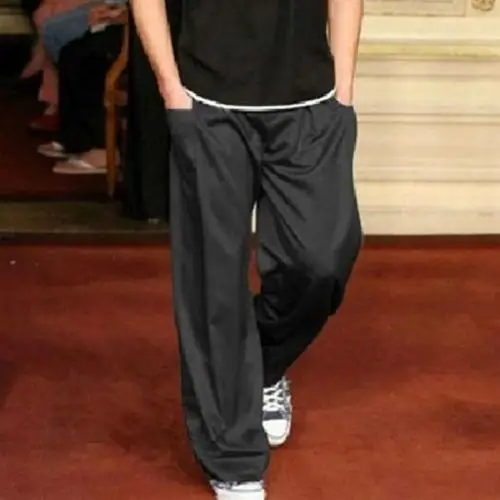 

High Quality Business Casual Mens Loose Wide Leg Pants Long Trousers B12