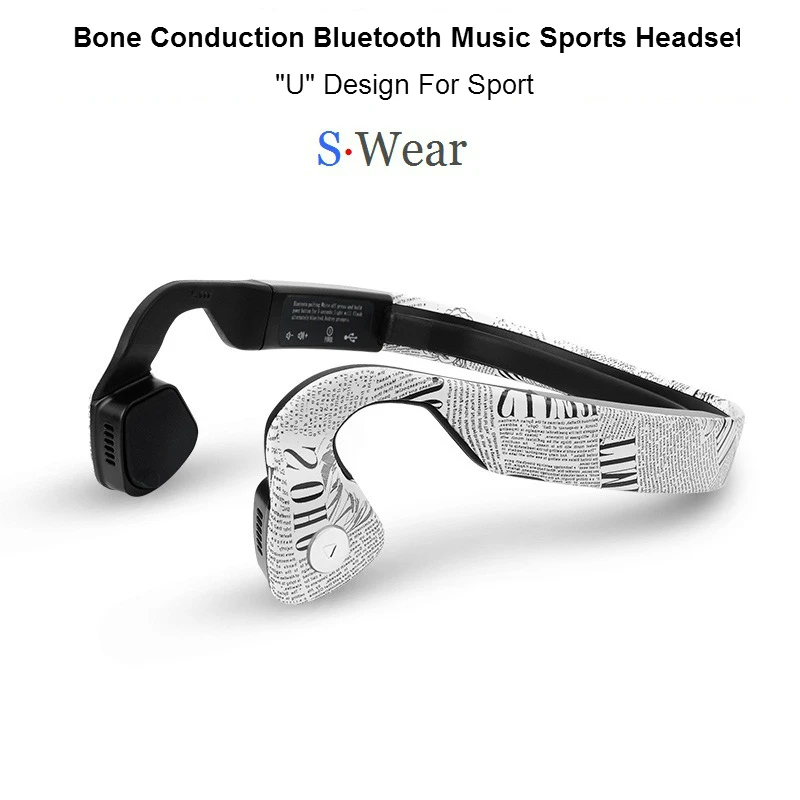 NEW S.Wear Wireless Bluetooth 4.0 Headset Stereo Neck-strap Headphones Bone Conduction Hands-free Sports Driving Smart Earphones |