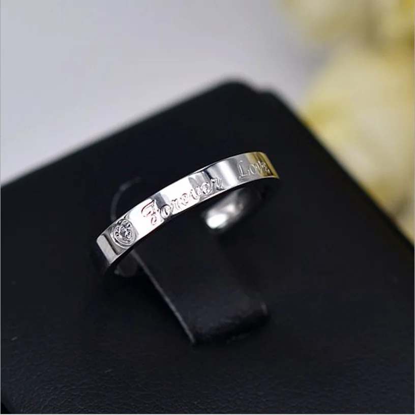 Обручальное кольцо love forever из нержавеющей стали с цирконом|Обручальные кольца| |