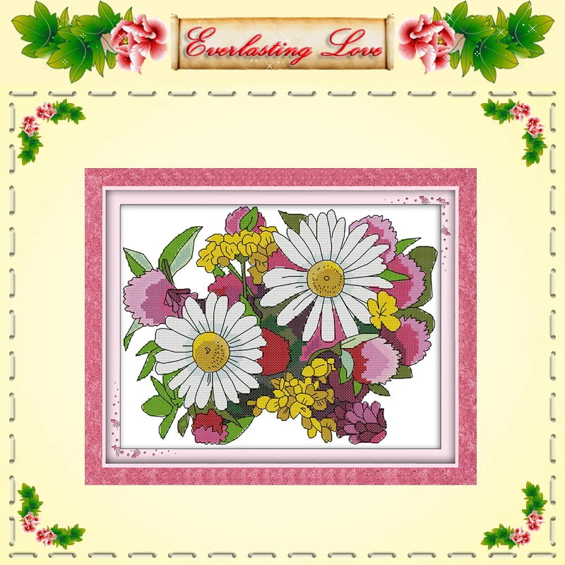 Диких цветов красочный декор китайский вышивки крестом картины DMC 14CT 11CT