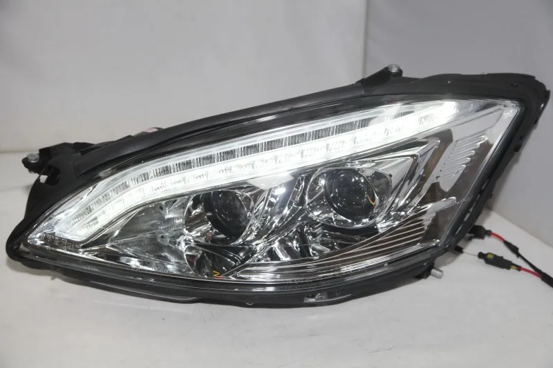 1 пара чехол для автомобиля для Mercedes-Benz S class W221 S350 S500 S600 светодиодный головной светильник 2006 2007 2008 хромированный корпус