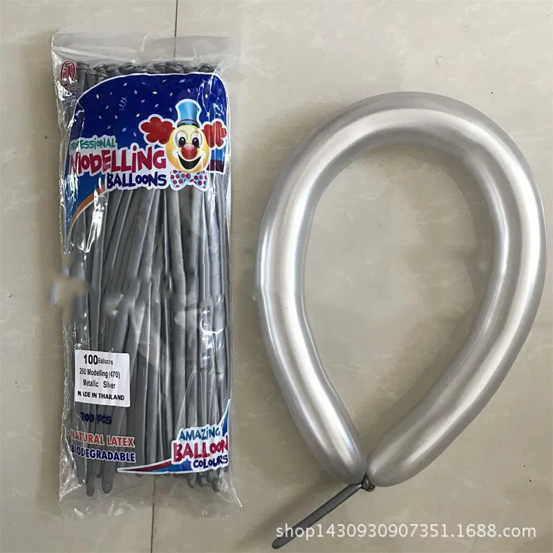 Серебристый 2 г DIY Художественный шар для вечеринки, дня рождения, свадьбы, украшения 100 шт уплотненные Волшебные длинные животные, завязывание изготовление воздушных шаров из латекса - Цвет: Серебристый
