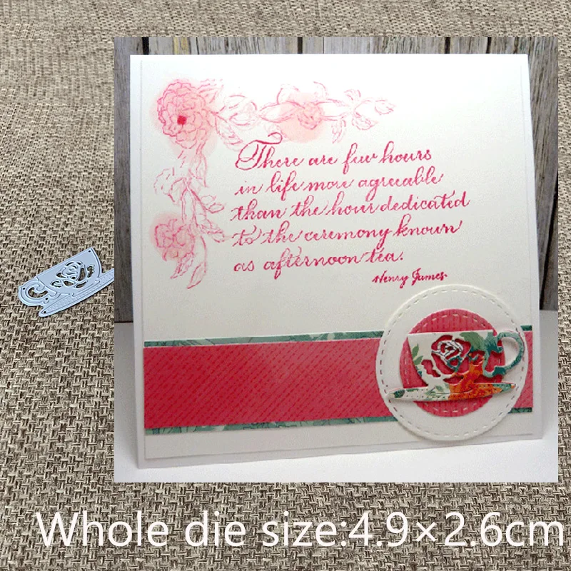 Новый дизайн металлические высечки роза цветок чайник украшение для