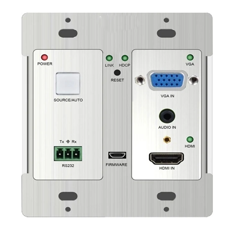 Удлинитель HDMI в стиле Decora 4K HDbaset настенный Стандартный hdmi vga/аудио RS232 до 70 м|transmitter