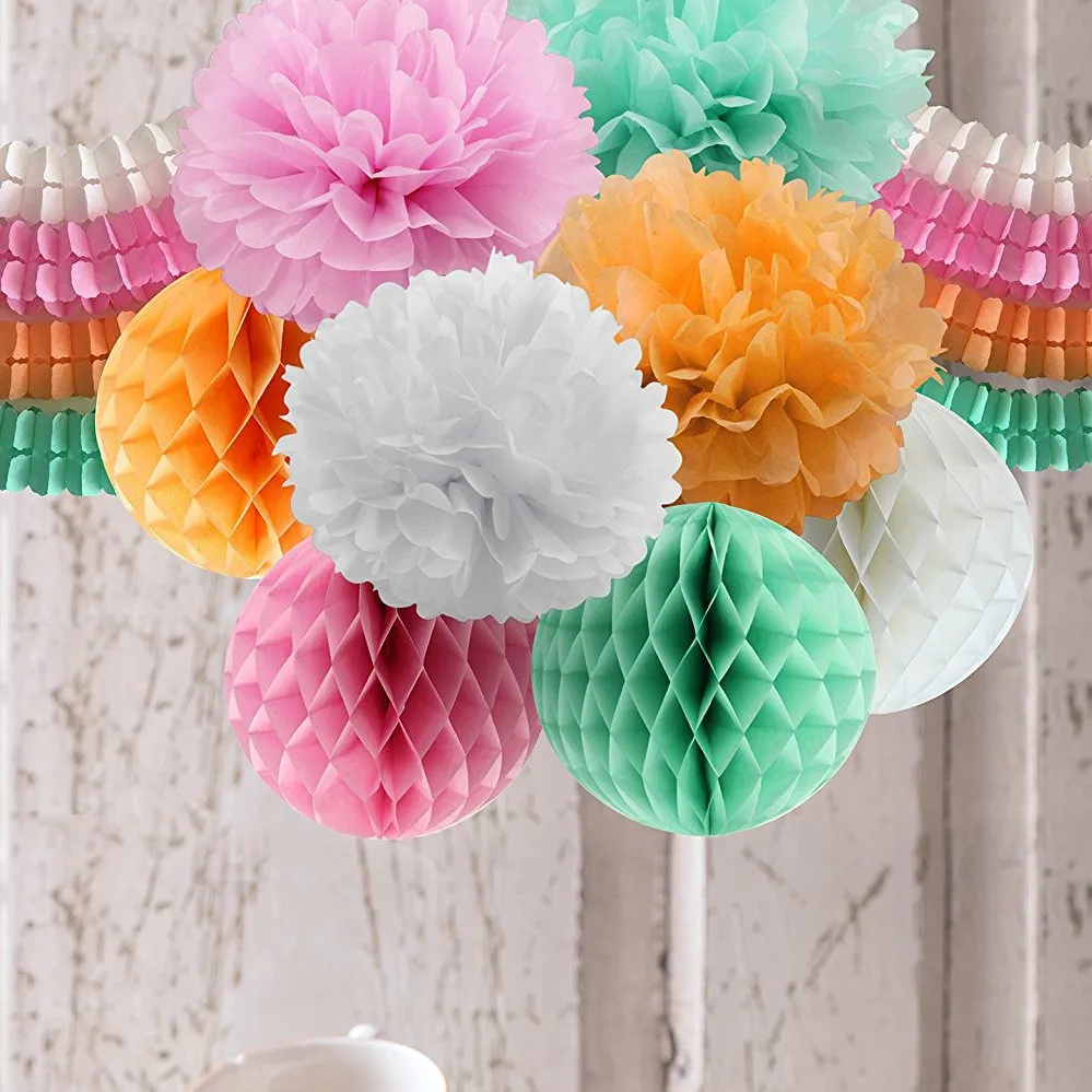 

12pcs/set free shipping Four Leaf Clover paper honeycomb ball paper flower ball birthday party ornament,wedding decoration