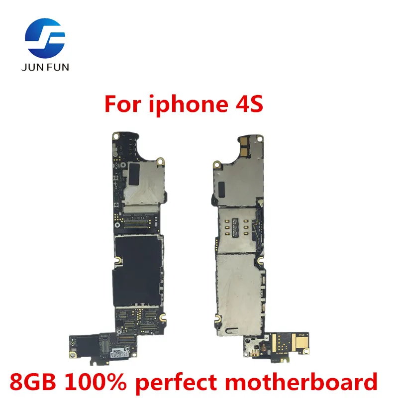 JUN вентилятор материнская плата для iPhone 4S 8 ГБ 100% основная разблокирован с чипами