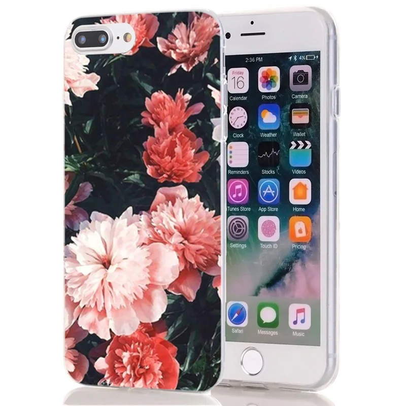 Роскошные чехлы для телефонов с цветочным узором iPhone 6 6s 7 8 4 &quot мягкий чехол из
