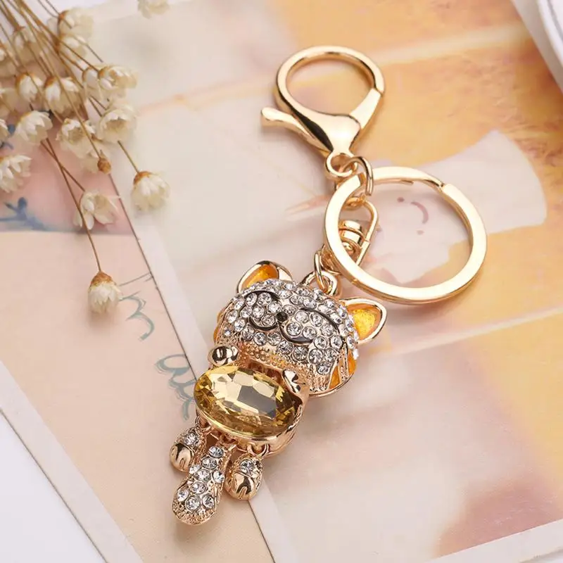 Брелок для ключей Lucky Smile Cat хрустальные стразы кошелек сумка автомобильных с