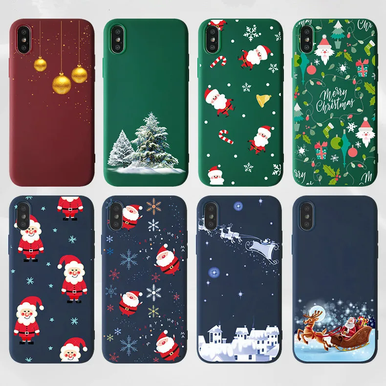 С Рождеством Христовым чехол для телефона s iPhone X XR XS MAX 8 7 Plus матовая Soft Shell
