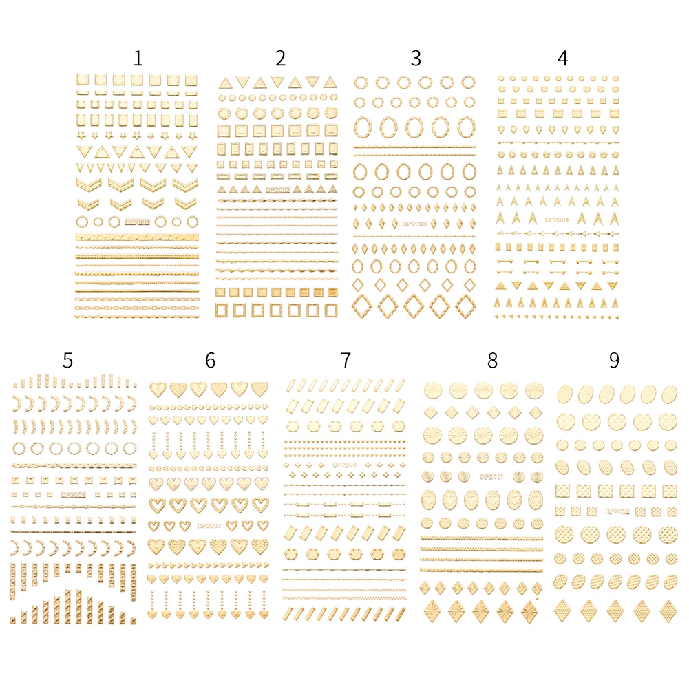 1 лист золотистые наклейки для ногтей | Красота и здоровье