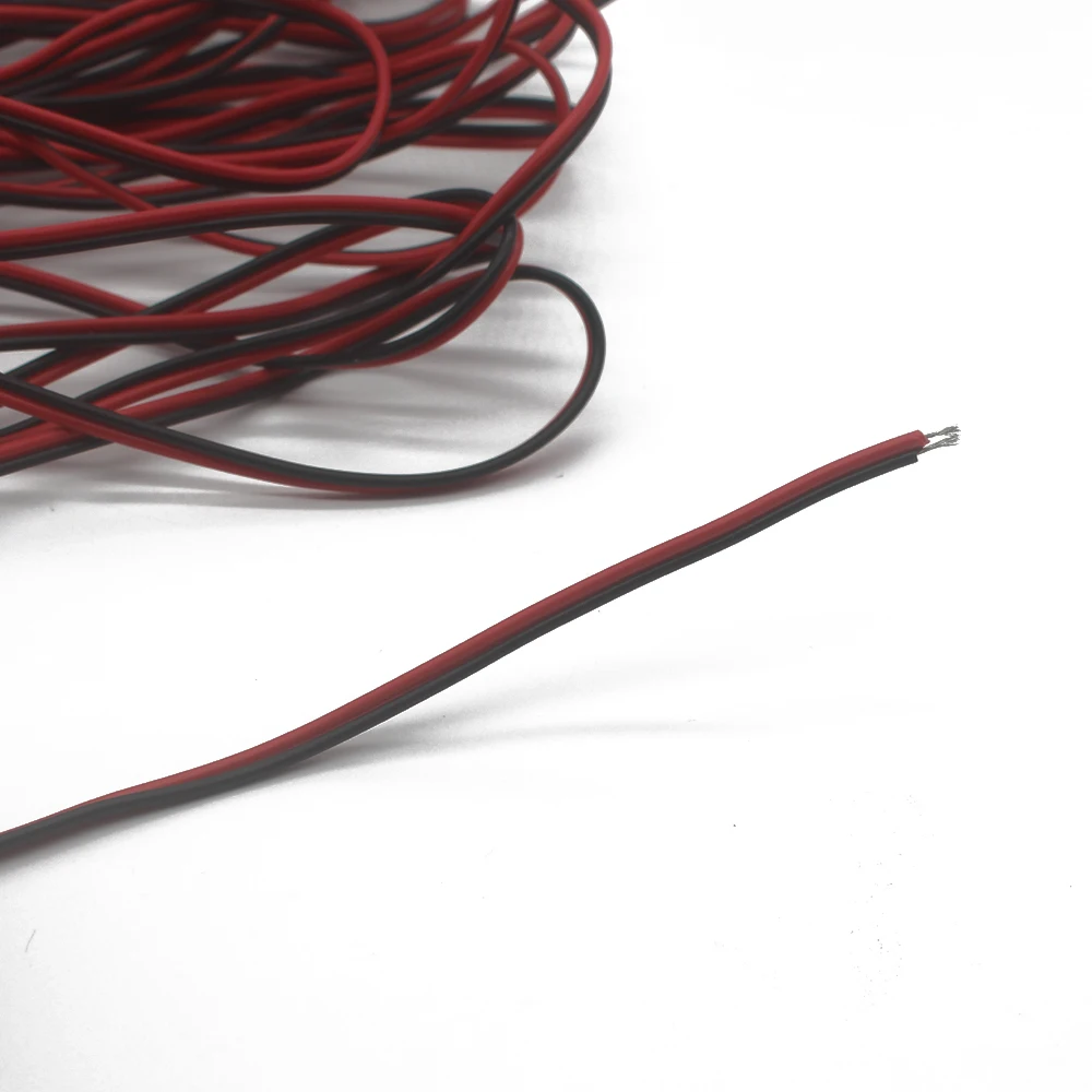 2 контактный красный черный кабель луженая медь 22AWG изолированный ПВХ провод