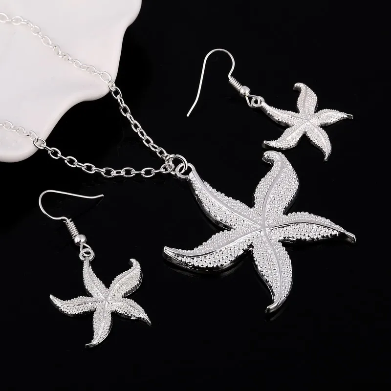 Ювелирный Комплект из колье и серёг с подвеской в виде морской звезды|colorful jewelry