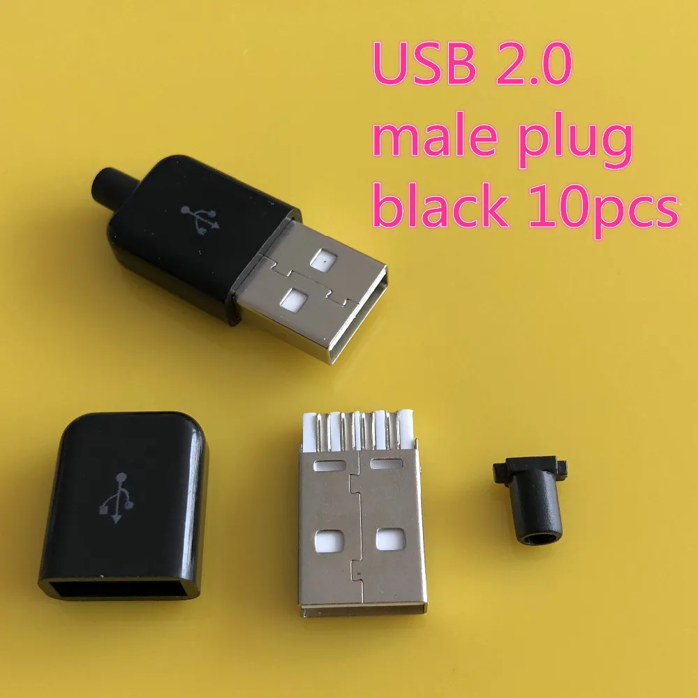 10 шт./лот YT2154B USB 2 0 штекер Черный/Белый Сварочные данные OTG линейный интерфейс DIY