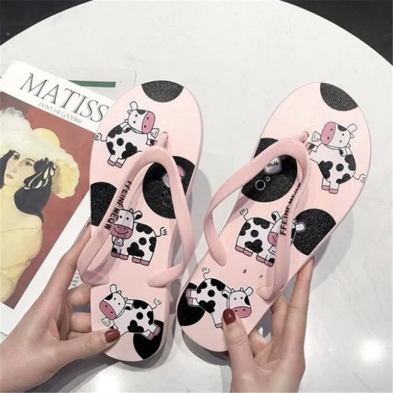 Женские шлепанцы DIWEINI разноцветные Шлепанцы из коровьей кожи на лето