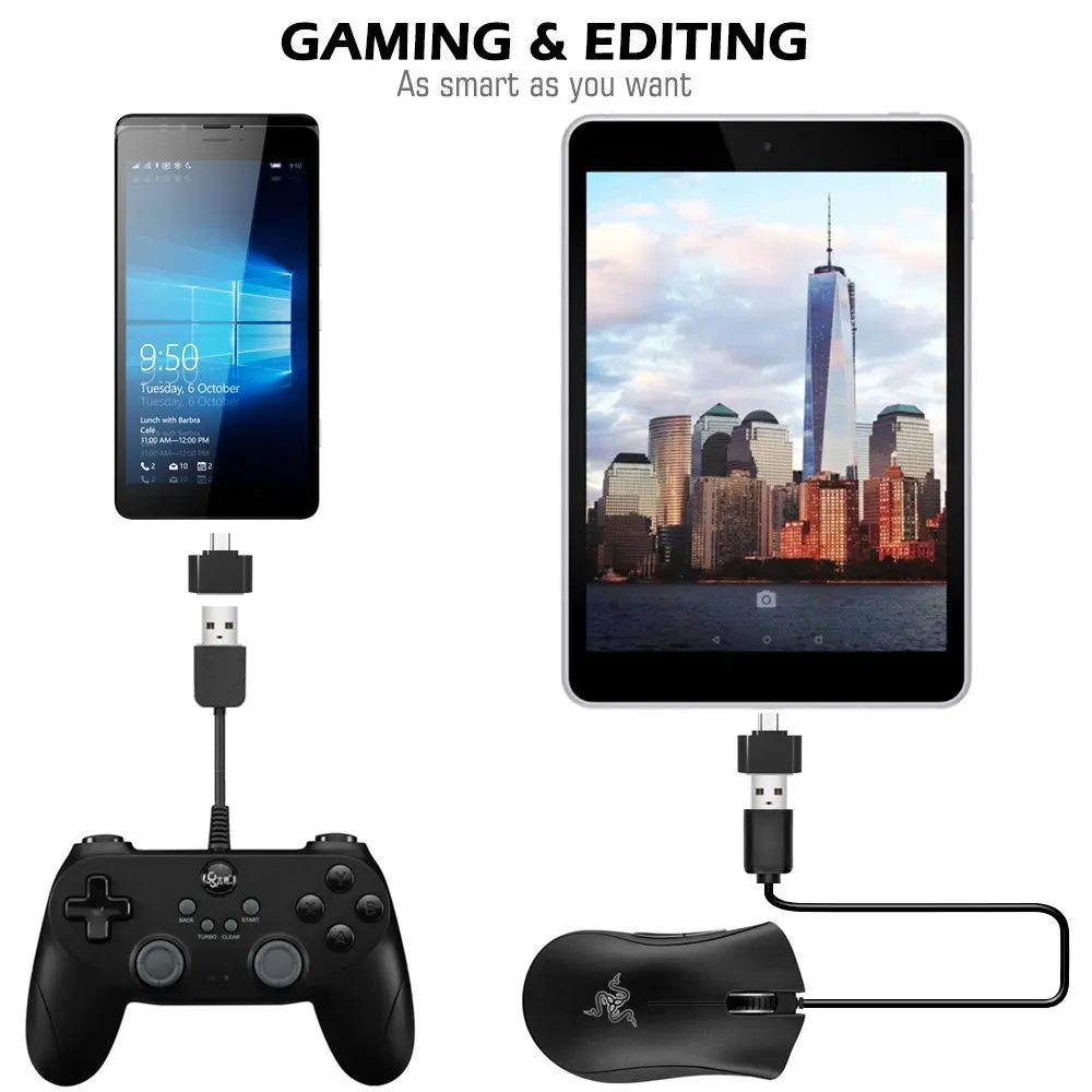 Ascromy Android Micro USB OTG адаптер штекер кабель конвертер для Samsung S10 + S10e HTC Xiaomi Huawei Sony