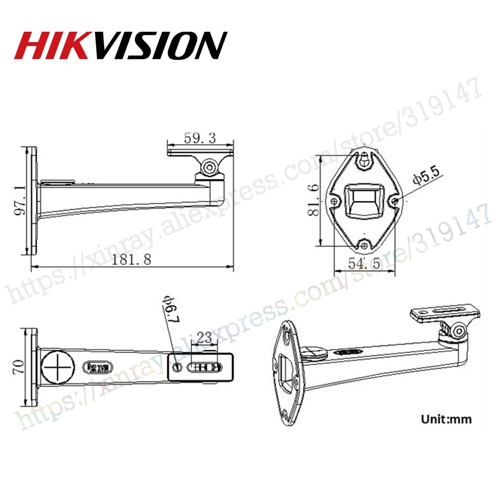 Hikvision крытый открытый настенное крепление кронштейн DS-1292ZJ для Hikvision DS-2CD2232-I5 IP камера