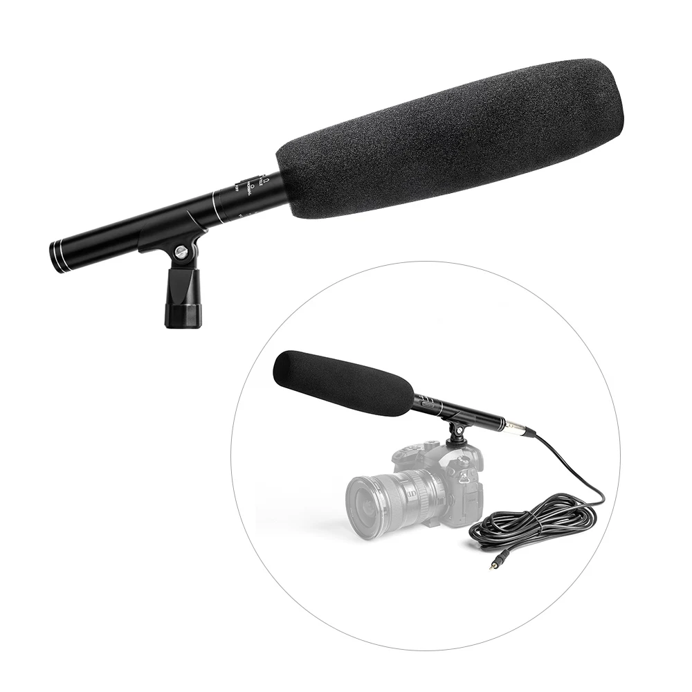 

Микрофон Andoer для видеокамеры, конденсаторный микрофон из алюминиевого сплава, кардиоидный узор, подходит для видеокамер Canon, Sony, Nikon