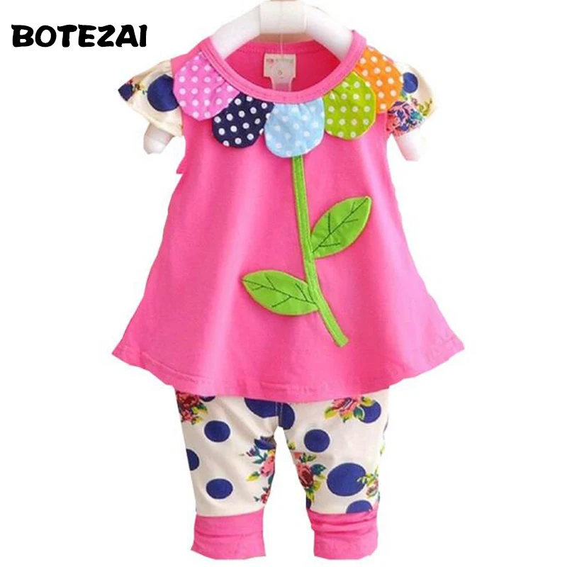 Новинка 2021 комплект детской одежды для маленьких девочек летняя футболка с