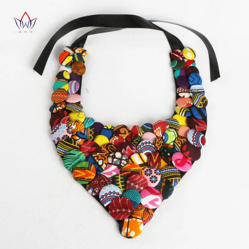 Красочное ожерелье с африканскими пуговицами африканские аксессуары для женщин